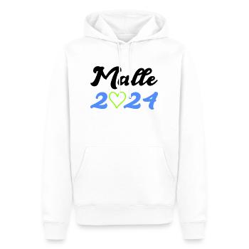 malle 2024 heart - Men’s Premium Organic Hoodie - white - Front - Nico (187cm)