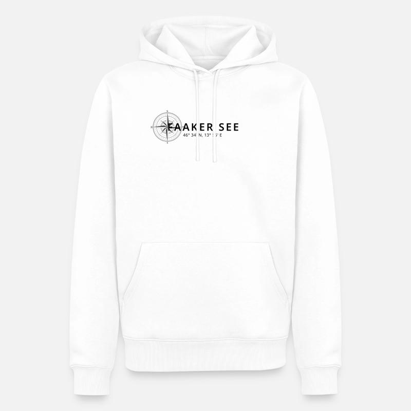 Conception de la boussole Faakersee - Sweat à capuche Premium bio Homme - blanc