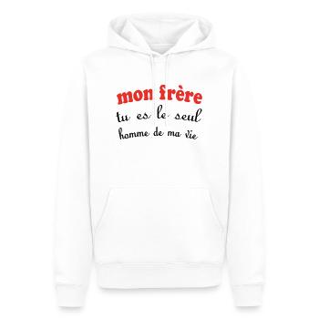 Mein BRUDER, du bist der einzige Mann in meinem Leben - Männer Premium Bio Hoodie - Weiß - Vorne - Nico (187cm)