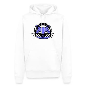 DJ Katze Gesicht Party Tier Kätzchen Haustier Kopf - Männer Premium Bio Hoodie - Weiß - Vorne - Nico (187cm)