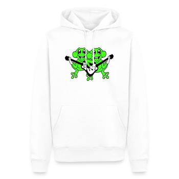 Frogs Guitar Band Cute Two Frog Friends Team - Sweat à capuche Premium bio Homme - blanc - Devant - Nico (187cm)