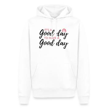 its a good day to have a good day - Männer Premium Bio Hoodie - Weiß - Vorne - Nico (187cm)