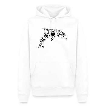 Delfin Herzen - Männer Premium Bio Hoodie - Weiß - Vorne - Nico (187cm)