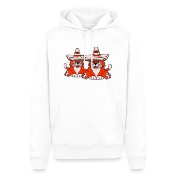 2 Sombrero Hat Chats Amis de la culture mexicaine - Sweat à capuche Premium bio Homme - blanc - Devant - Nico (187cm)
