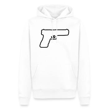 Conception du pistolet 01 - Sweat à capuche Premium bio Homme - blanc - Devant - Nico (187cm)