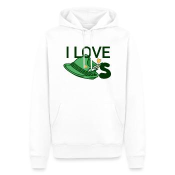 J’adore les chapeaux - Sweat à capuche Premium bio Homme - blanc - Devant - Nico (187cm)
