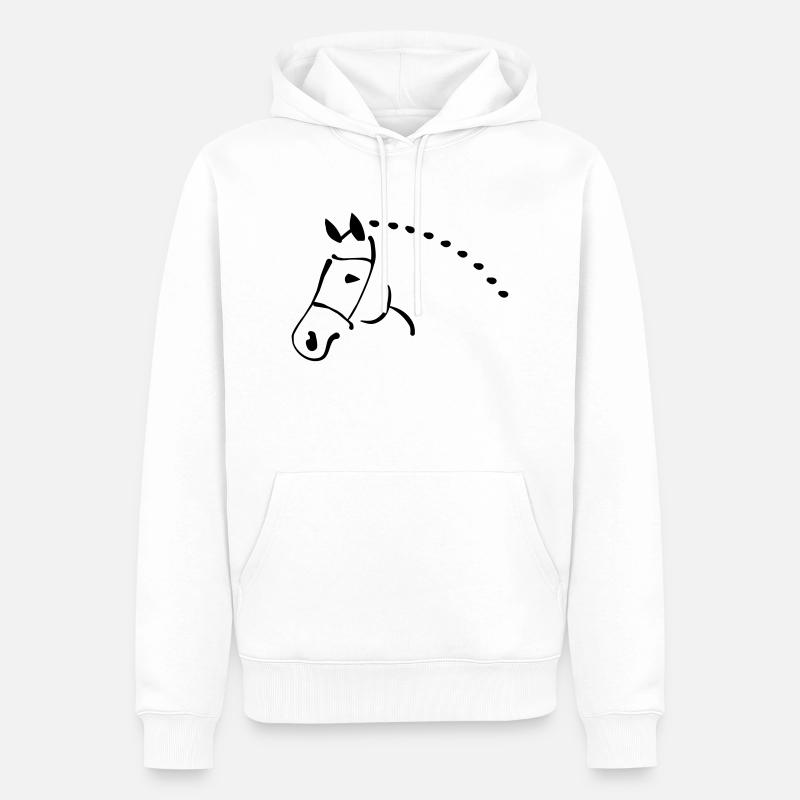 Pferd - Männer Premium Bio Hoodie - Weiß