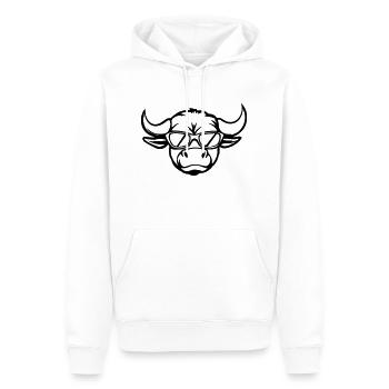 stier comic gesicht - Männer Premium Bio Hoodie - Weiß - Vorne - Nico (187cm)