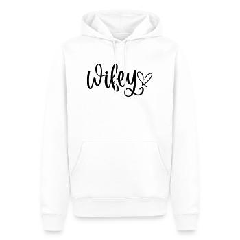 Wifey - Männer Premium Bio Hoodie - Weiß - Vorne - Nico (187cm)