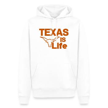 Texas ist Leben - Männer Premium Bio Hoodie - Weiß - Vorne - Nico (187cm)