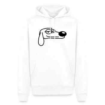 Chien A L’air cool Look détendu Guy Chill Dude - Sweat à capuche Premium bio Homme - blanc - Devant - Nico (187cm)