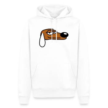 Chien A L’air cool Look détendu Guy Chill Dude - Sweat à capuche Premium bio Homme - blanc - Devant - Nico (187cm)