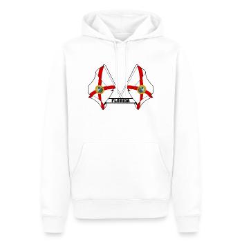 Deux drapeaux texte FLORIDA - Sweat à capuche Premium bio Homme - blanc - Devant - Nico (187cm)