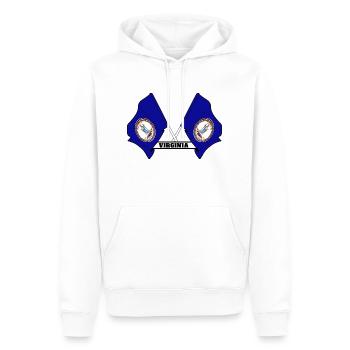 Zwei Flaggen mit dem Text VIRGINIA - Männer Premium Bio Hoodie - Weiß - Vorne - Nico (187cm)