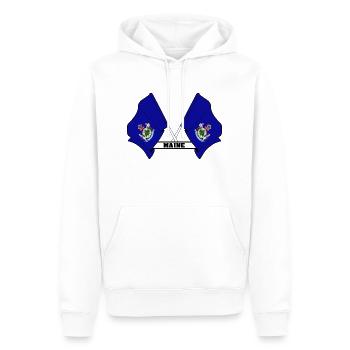 wee flags text MAINE - Männer Premium Bio Hoodie - Weiß - Vorne - Nico (187cm)