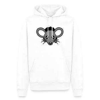 Maus Wand Loch Mauseloch Guckt Süß Lustig Comic - Männer Premium Bio Hoodie - Weiß - Vorne - Nico (187cm)