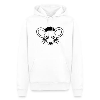 Maus Wand Loch Mauseloch Guckt Süß Lustig Comic - Männer Premium Bio Hoodie - Weiß - Vorne - Nico (187cm)