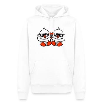 2 oiseaux bébé enfant hochet couche lunettes de soleil paix - Sweat à capuche Premium bio Homme - blanc - Devant - Nico (187cm)