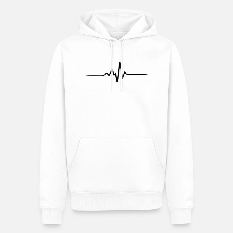 pulsation - Sweat à capuche Premium bio Homme - blanc