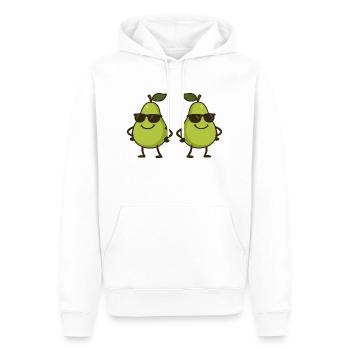 birne comic cool 2 - Männer Premium Bio Hoodie - Weiß - Vorne - Nico (187cm)