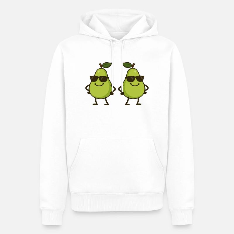 Pear Comic Cool 2 - Men’s Premium Organic Hoodie - white