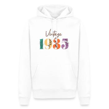 Vintage 1935 florale - Sweat à capuche Premium bio Homme - blanc - Devant - Nico (187cm)