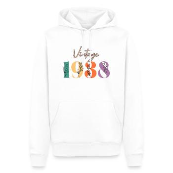 Jahrgang 1938 Blumen - Männer Premium Bio Hoodie - Weiß - Vorne - Nico (187cm)