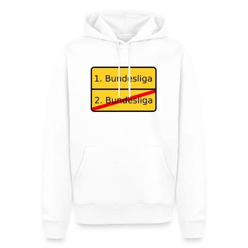 1. Bundesliga - Männer Premium Bio Hoodie - Weiß - Vorne - Nico (187cm)