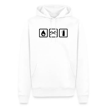 pompiers - Sweat à capuche Premium bio Homme - blanc - Devant - Nico (187cm)