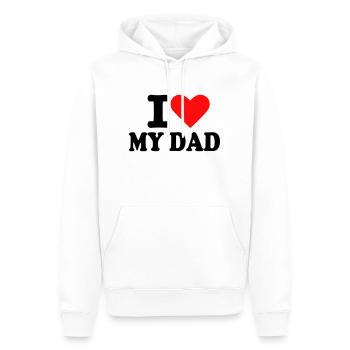 Dad - Père - Sweat à capuche Premium bio Homme - blanc - Devant - Nico (187cm)