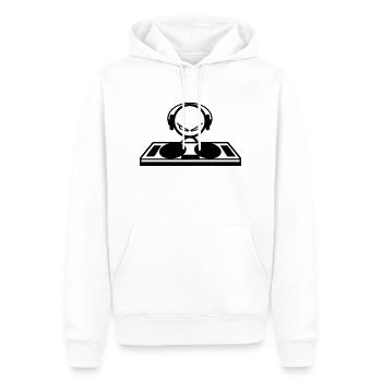 DJ - Herre Premium økologisk hoodie - hvid - Foran - Nico (187cm)