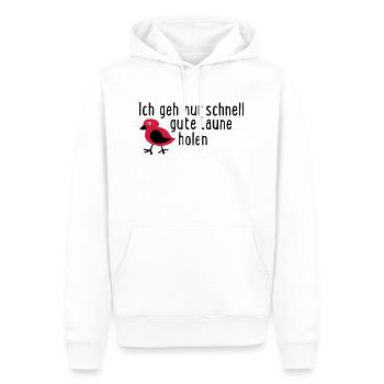 gute Laune - Männer Premium Bio Hoodie - Weiß - Vorne - Nico (187cm)