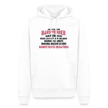 Handwerker Beratung - Männer Premium Bio Hoodie - Weiß - Vorne - Nico (187cm)