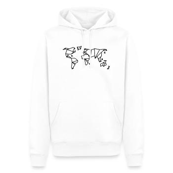 Weltkarte - Männer Premium Bio Hoodie - Weiß - Vorne - Nico (187cm)