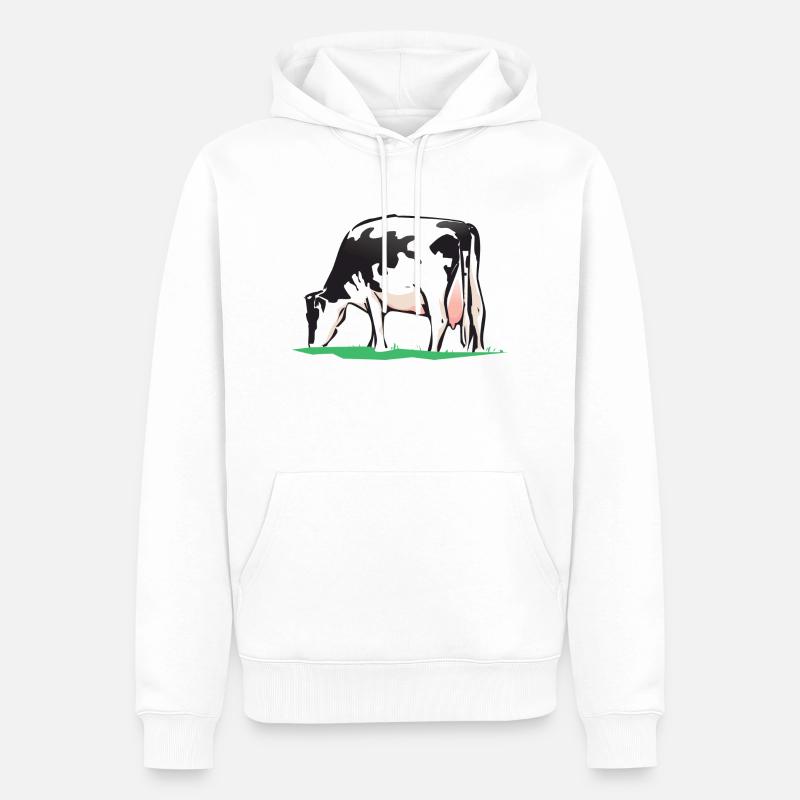 vache vache - Sweat à capuche Premium bio Homme - blanc