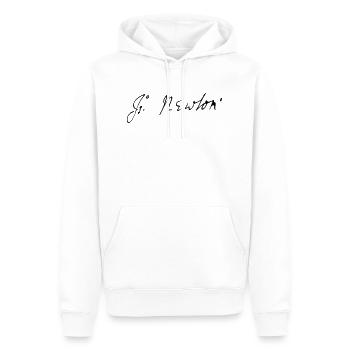 Isaac Newton signature - Männer Premium Bio Hoodie - Weiß - Vorne - Nico (187cm)