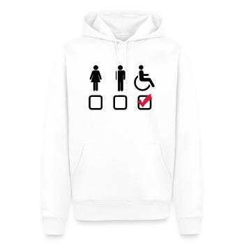 Behindert Rollstuhl - Männer Premium Bio Hoodie - Weiß - Vorne - Nico (187cm)