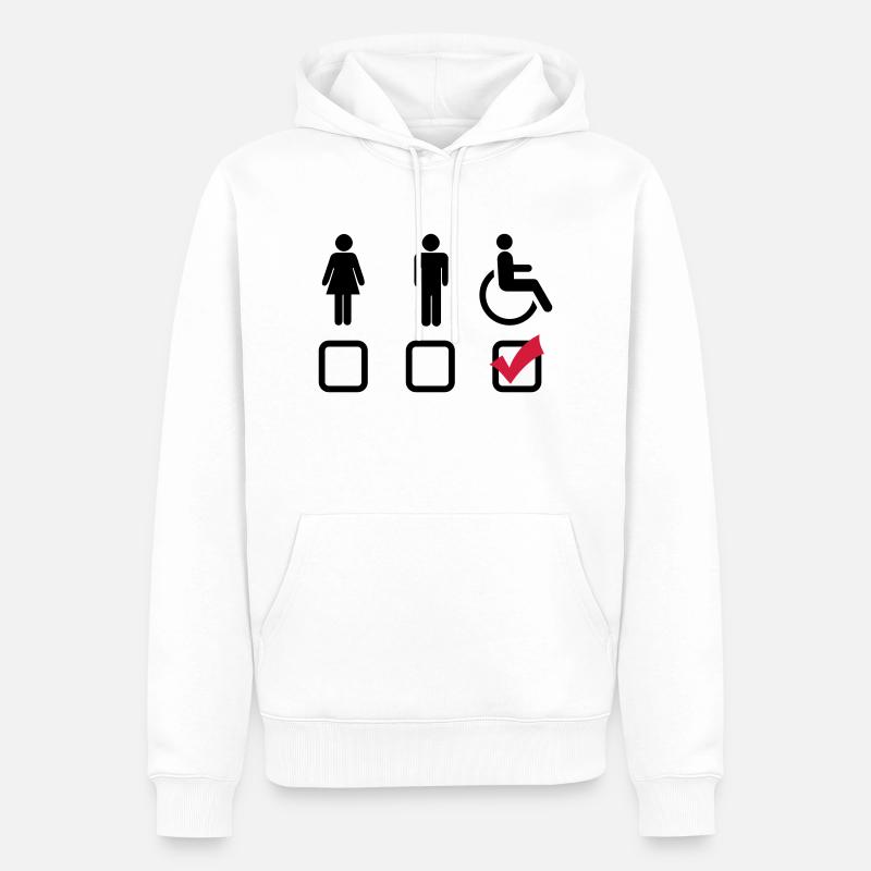 Behindert Rollstuhl - Männer Premium Bio Hoodie - Weiß
