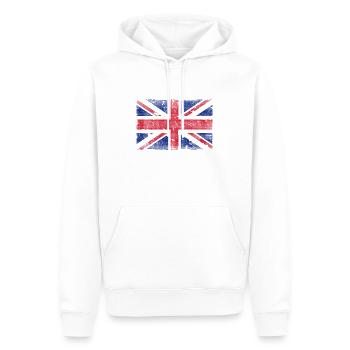 Vintage UK Flag Union Jack - Männer Premium Bio Hoodie - Weiß - Vorne - Nico (187cm)