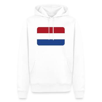 NETHERLANDS FLAG round corner 400 dpi - Sweat à capuche Premium bio Homme - blanc - Devant - Nico (187cm)