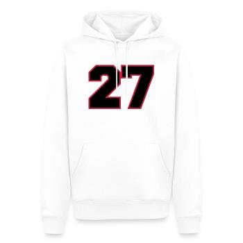 Number27 - Sweat à capuche Premium bio Homme - blanc - Devant - Nico (187cm)