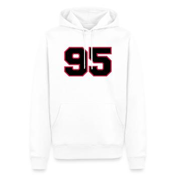 Number95 - Sweat à capuche Premium bio Homme - blanc - Devant - Nico (187cm)