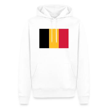 Drapeau Belge - Belgische vlag - Sweat à capuche Premium bio Homme - blanc - Devant - Nico (187cm)