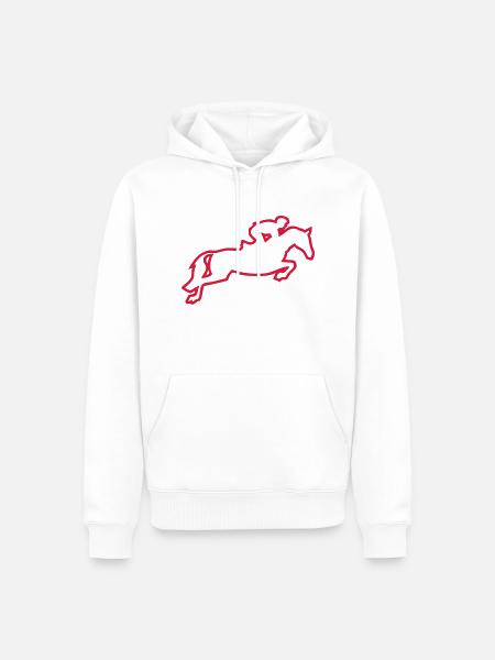Hindernis springen Reiten trace2 - Männer Premium Bio Hoodie - Weiß