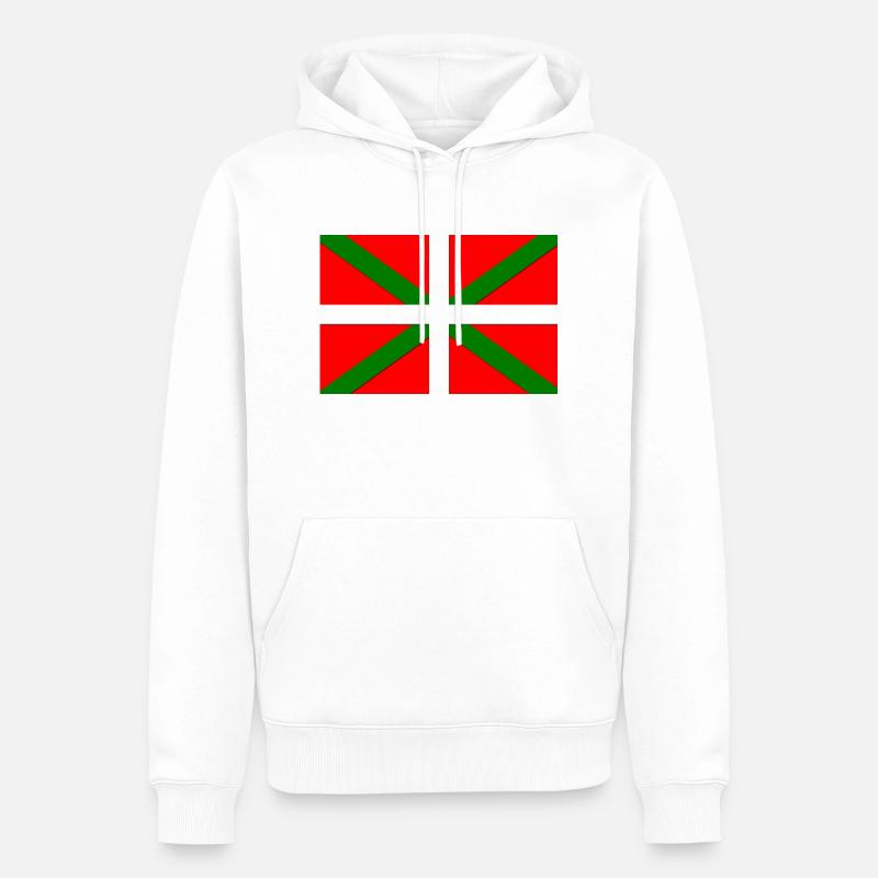 Drapeau Basque - Sweat à capuche Premium bio Homme - blanc