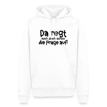 Da regt mich doch schon die Frage auf Empörung Wut - Männer Premium Bio Hoodie - Weiß - Vorne - Nico (187cm)