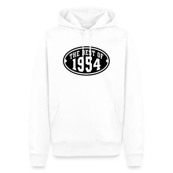 LE MEILLEUR DE 1954 - conception Anniversaire - Sweat à capuche Premium bio Homme - blanc - Devant - Nico (187cm)