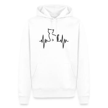 Cat Pulse - Men’s Premium Organic Hoodie - white - Front - Nico (187cm)