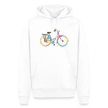 Cyclisme - Sweat à capuche Premium bio Homme - blanc - Devant - Nico (187cm)