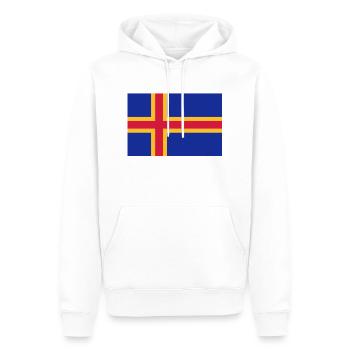 drapeau_aland - Sweat à capuche Premium bio Homme - blanc - Devant - Nico (187cm)